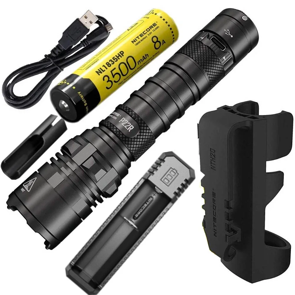 Перезаряжаемая USB вспышка NITECORE P22R светильник hp35 HD белый свет макс. 1800 люмен броск