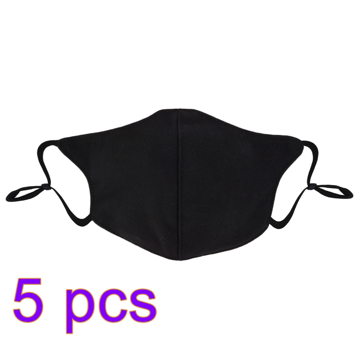 

5pcs Washable elastic Earloop Face Breathing Mask Reusable Anti Dust Cotton Mouth Mask Fashion Black Mask For Adults