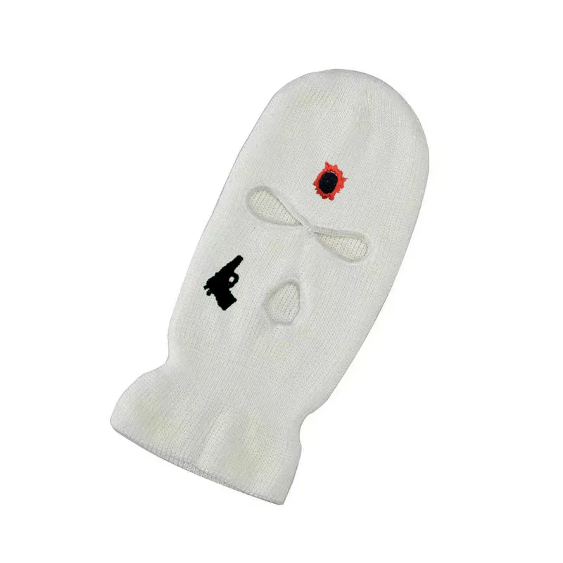 Пистолет с вышивкой Балаклава лыжная маска для лица закрывающая все лицо двойная