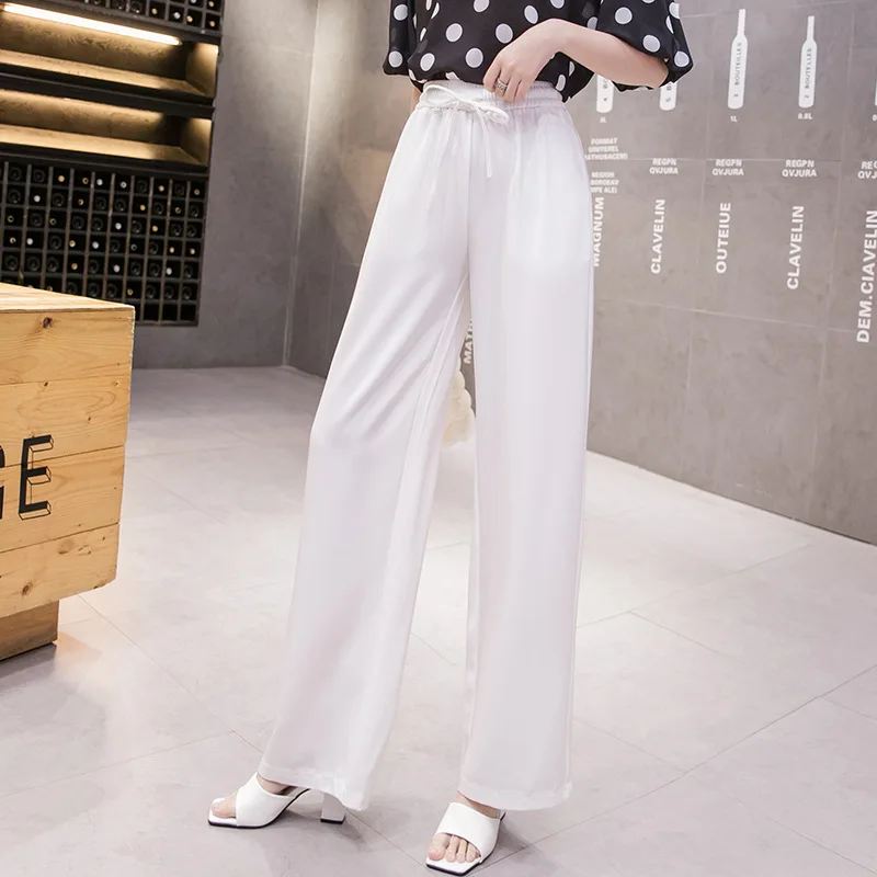 

2021 Fall New Fashion Women Pants Loose Soft Trouser High Waist Wide Leg Solid Drawstring Pants Streetwear Ladies Sweatpants