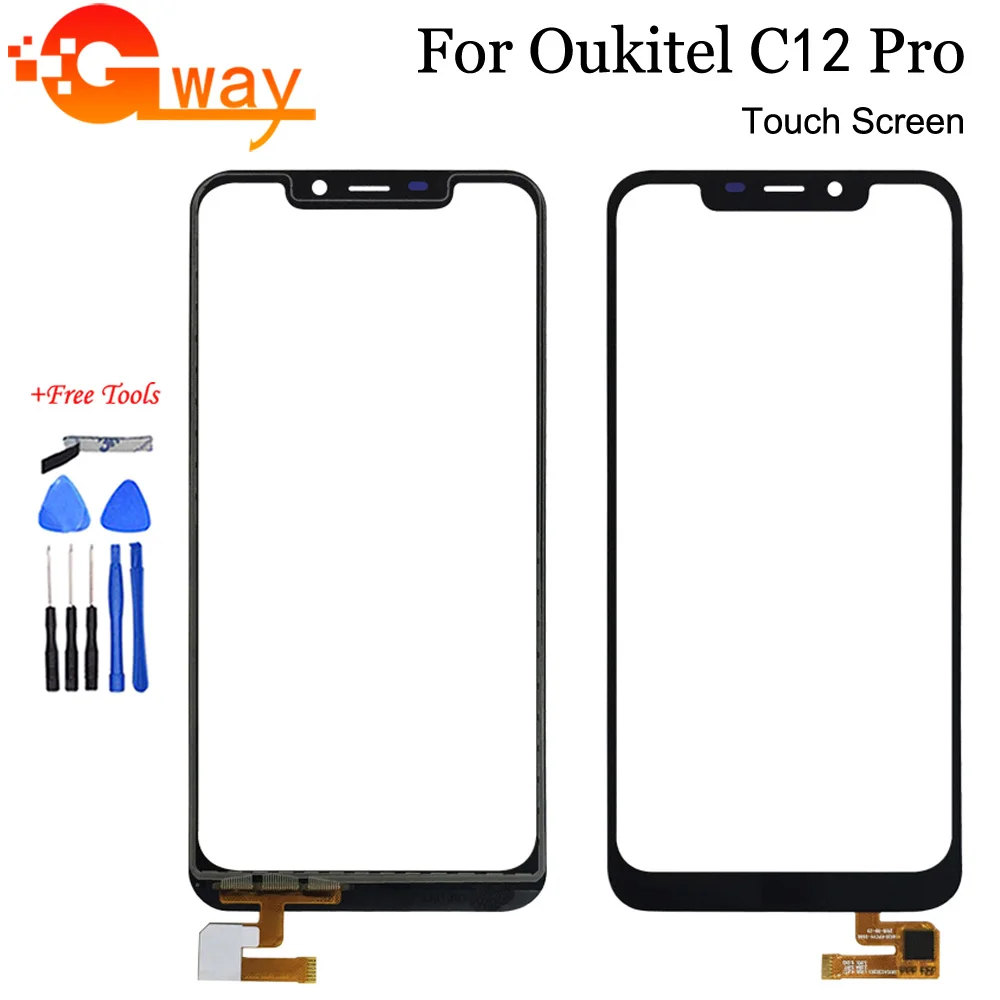 

6.18" Black Touch Panel Digitizer Screen 100% Tested For Oukitel C12 Pro Touch Screen + Tools Without LCD