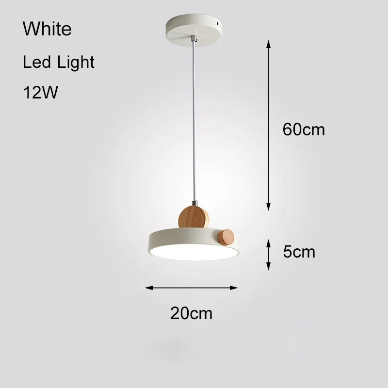 

Dimmable 12W Led Pendant Lights Modern Nordic Led Lights Acrylic Pendant Lamp Wood Industrial Lamp Living Room Bedroom Decor Bar