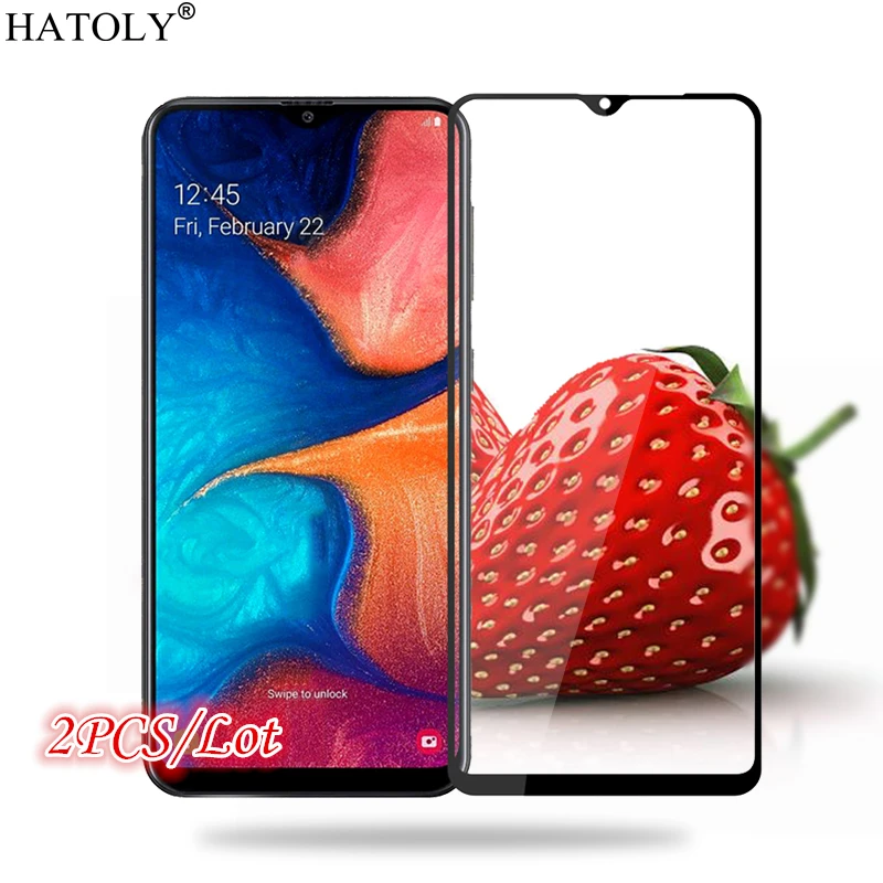 2 piezas de vidrio para Samsung Galaxy A10E vidrio Protector de pantalla de tel&eacute;fono de cobertura completa de pegamento de vidrio templado para Samsung A10E <-0