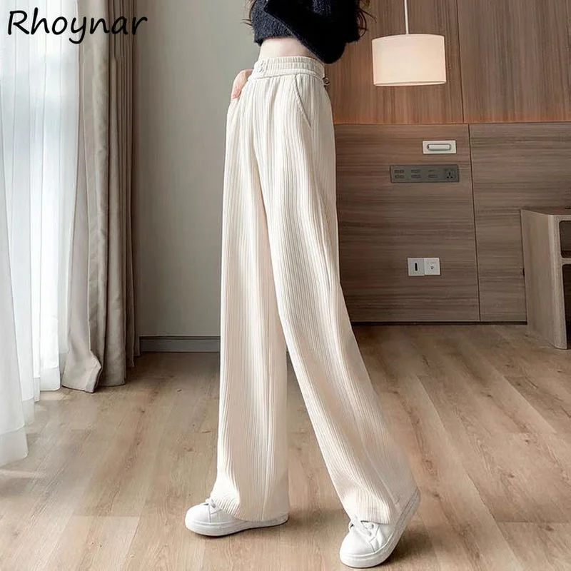 

Брюки женские вельветовые повседневные, простые однотонные Теплые универсальные модные Уютные вельветовые штаны с эластичным поясом в Кор...