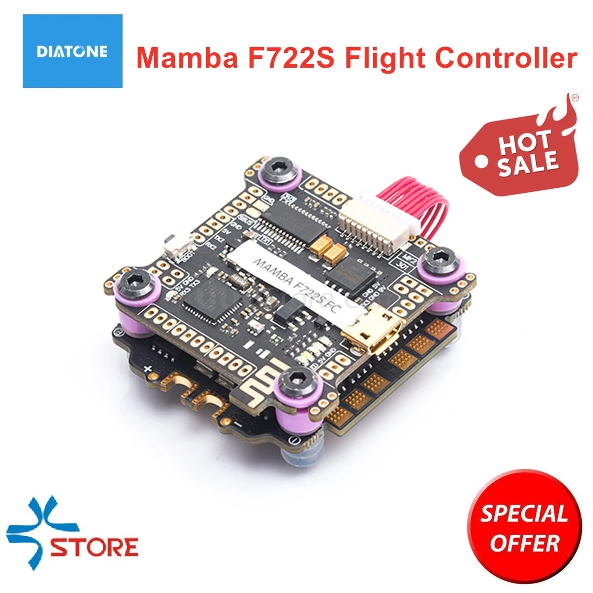 Контроллер полета Diatone Mamba F722S F7 OSD Bluetooth F60PRO 60A F50Pro 50A BL_32 3 6S 4 в 1 ESC стек для РУ дрона