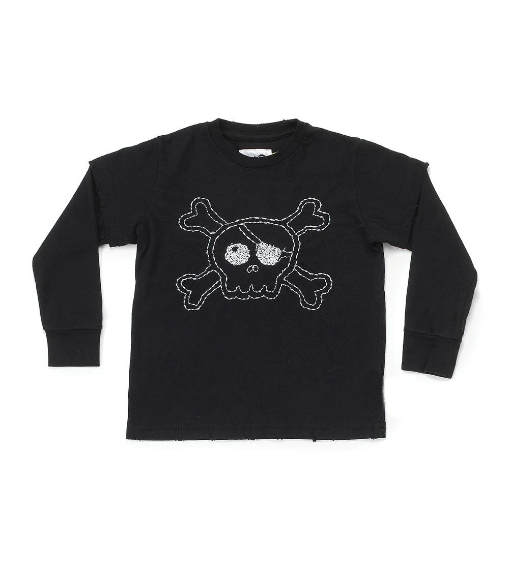 Original tags 02 New Autumn Kids T Shirts Toddler Boys Long Sleeve Tops Embroidered Skull T-shirts Baby Girl Clothes Tribal Dancers t-shirt - Color: Original tags 02