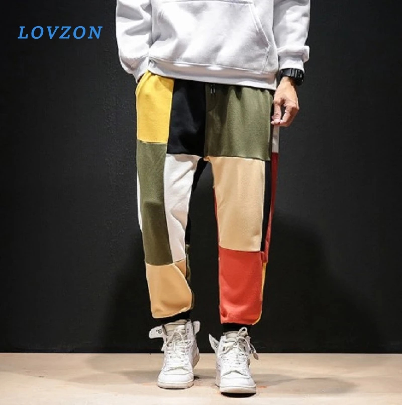 

LOVZON Privathinker Patchwork Color Harem Pants Men Mens Streetwear Casual Joggers Pants Male Autumn Vintage Cotton Sweatpants