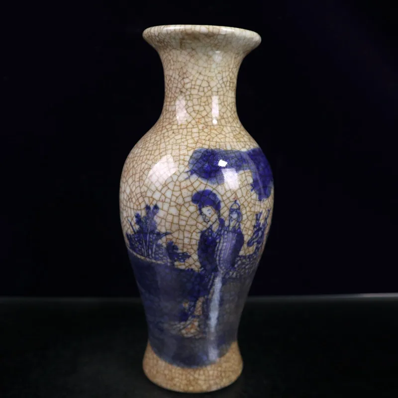 

Chinese Old Porcelain Open Blue And White Figure Vase