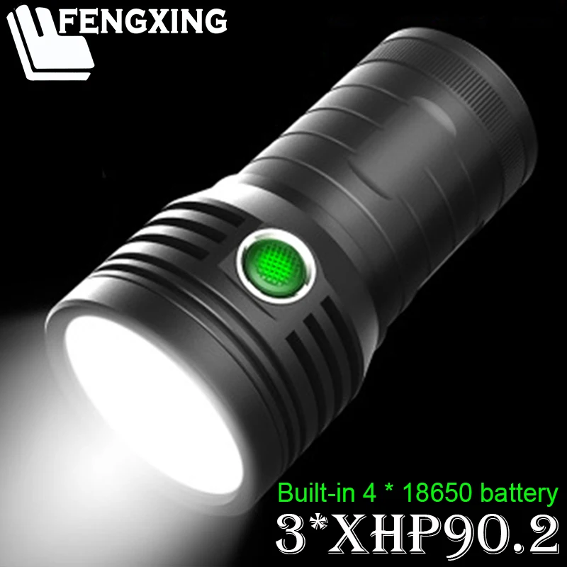 Супер мощный 3 шт. XHP90.2 светодиодный фонарик режима тактический фонарь USB