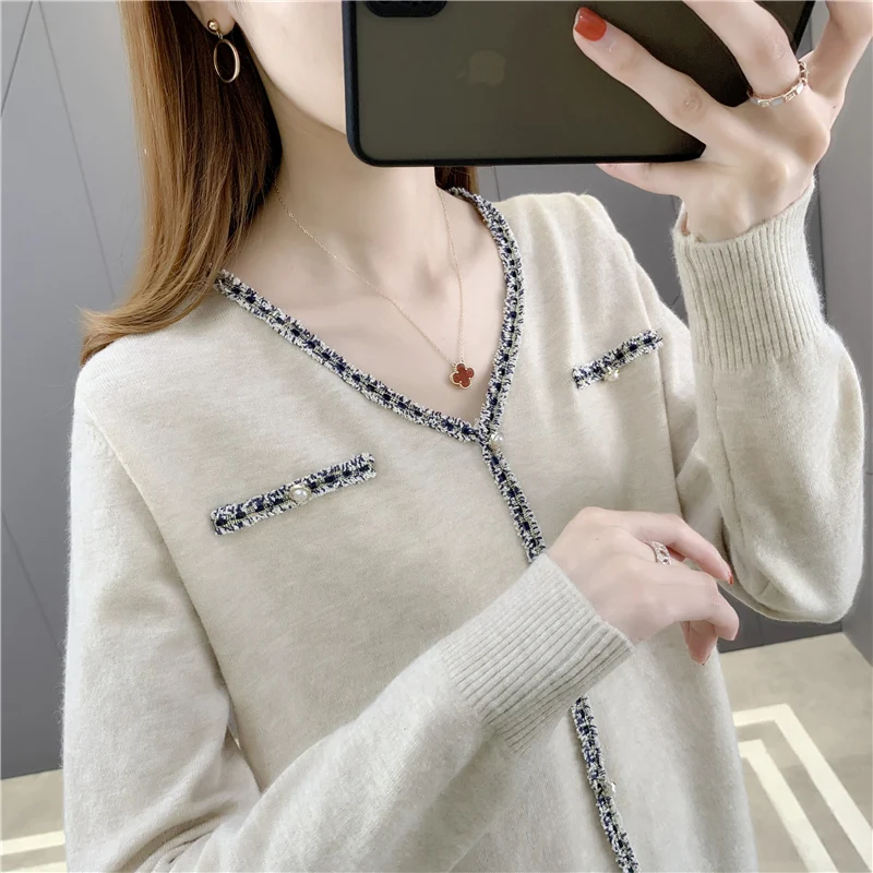 Пуловер с V-образным вырезом и карманами № 3 |