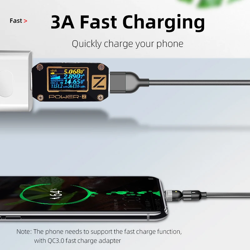 Магнитный usb кабель на 180 градусов Type C Micro USB 8 контактный зарядный для iPhone Samusng Huawei