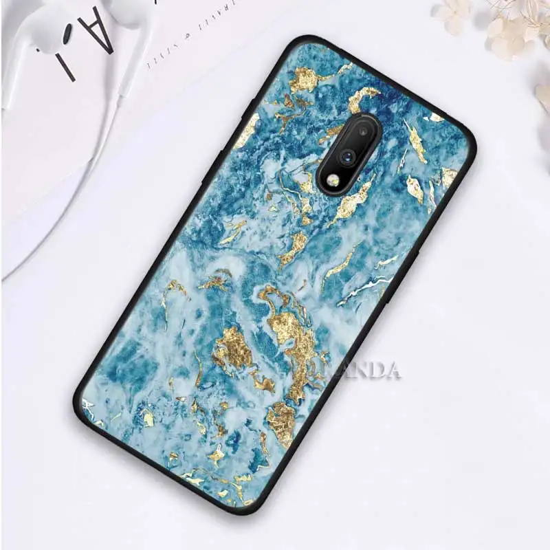

Marble Art Case for Oneplus 8 7T Nord Z 7 Pro 5G Oneplus8 One Plus Z Nord Black Silicone Phone Shell Cover
