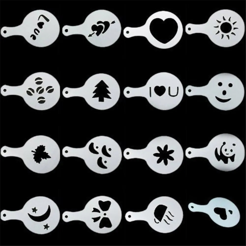 Креативные кухонные аксессуары 16 шт. Модный шаблон для печати на кофе