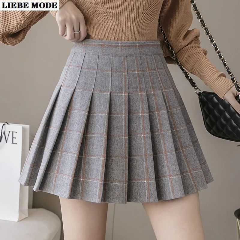 

Woman School Pleated Mini Skirt Womens 2020 Autumn Winter Cute Skirts with Zipper A Line High Waist Harajuku Short Jupe Femme