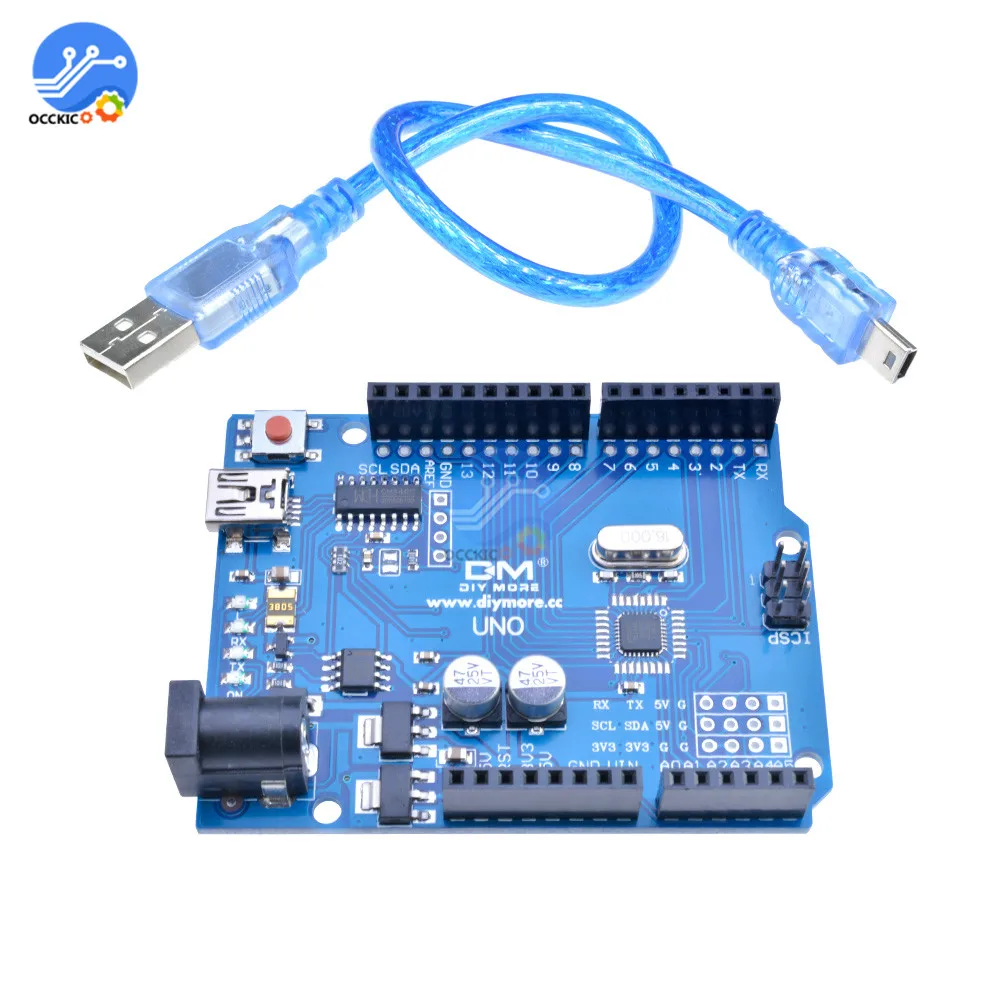 Макетная плата UNO R3 CH340 CH340G ATmega328P с мини usb драйвером для Arduino расширяющейся платой