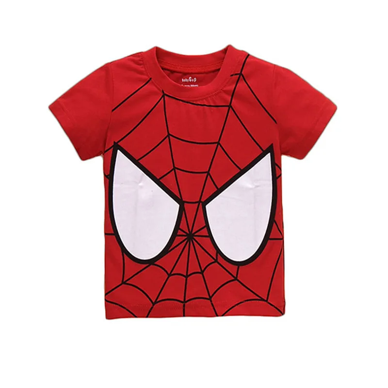Летняя футболка с человеком-пауком для мальчиков хлопковые топы короткими