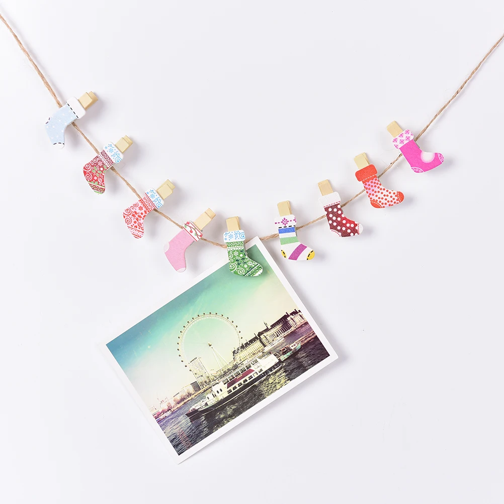 10 шт. 35x20 мм красивое рождественское платье клип Рождественские носки