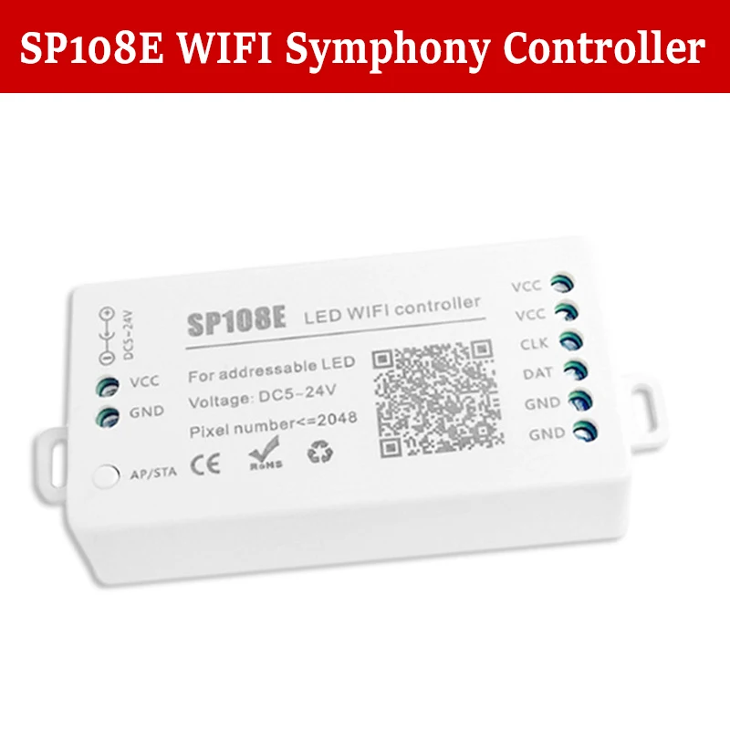 WS2812B умный светодиодный Bluetooth музыка симфония полный Цвет светильник полосы SP110E