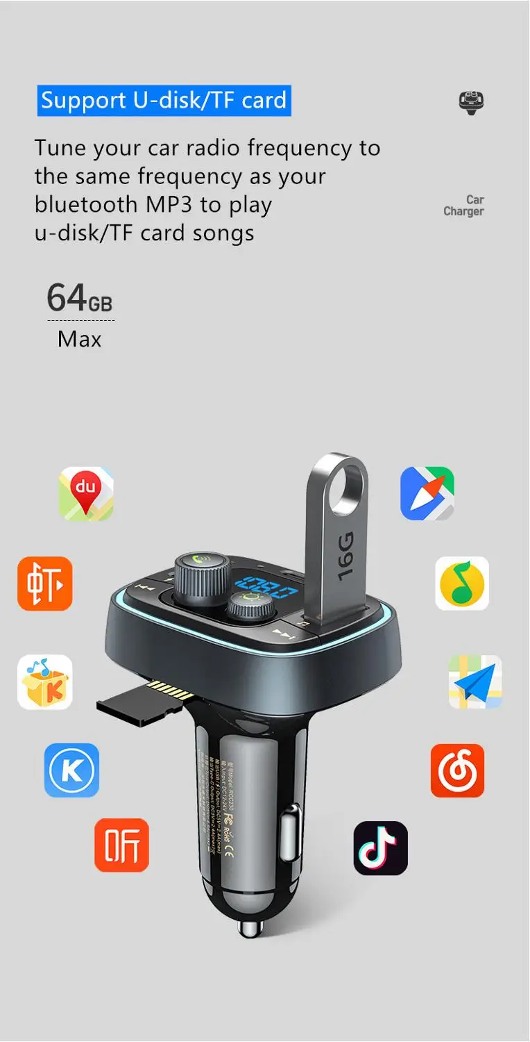 remax car charger bluetooth 5 0 fm transmitter dual usbtype c car kit 4 8a fast charge led display real time voltage monitoring free global shipping