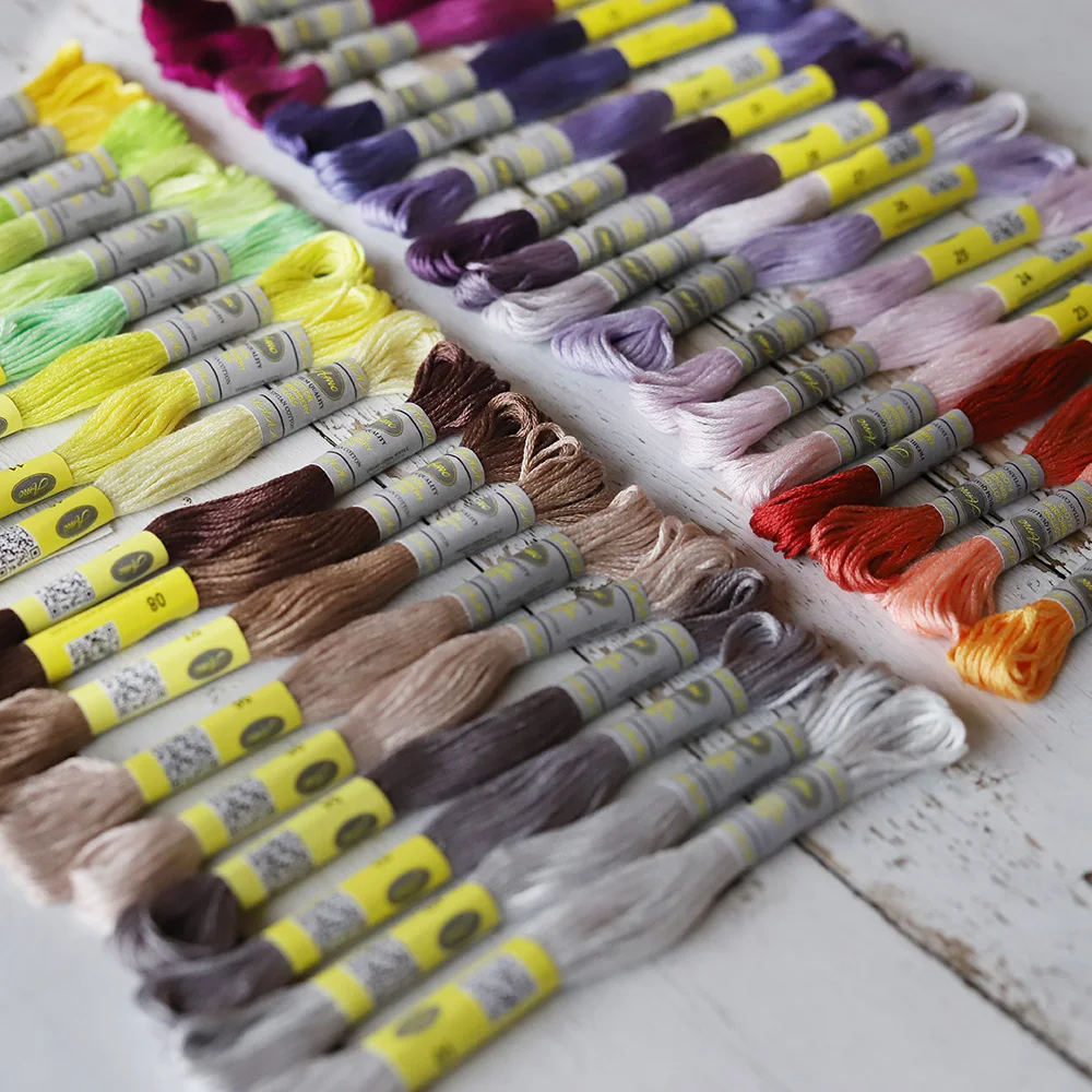 Мулине хлопковое двойное мерсеризованное 35 цветов нитки для вышивания крестиком