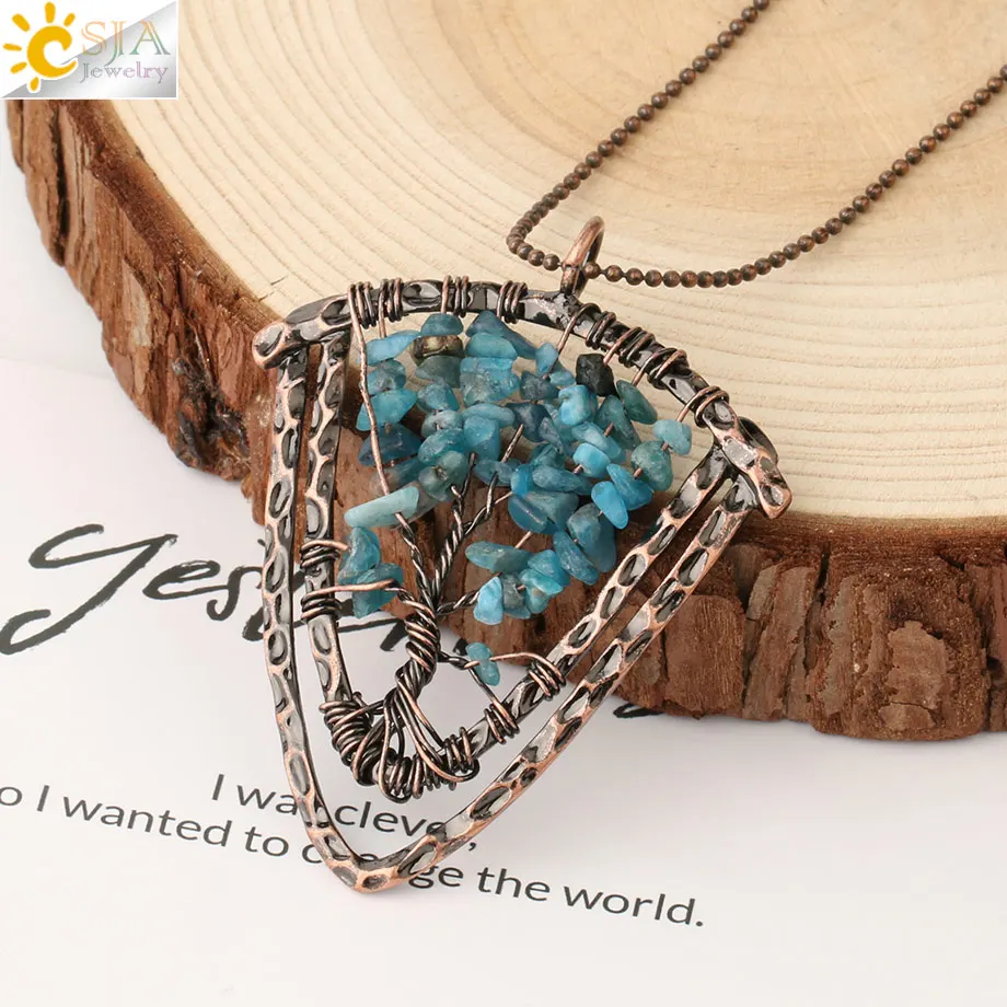 Ожерелье CSJA с подвеской из натурального камня ручной работы для мужчин украшение