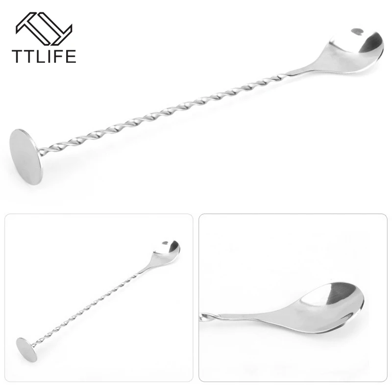 TTLIFE нержавеющая стальной Резьбовой стержень ложка мордочка палка кофе Коктейль