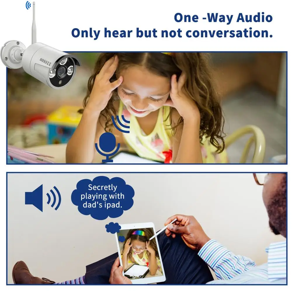 Камера видеонаблюдения OOSSXX беспроводная камера безопасности 8 каналов 1080