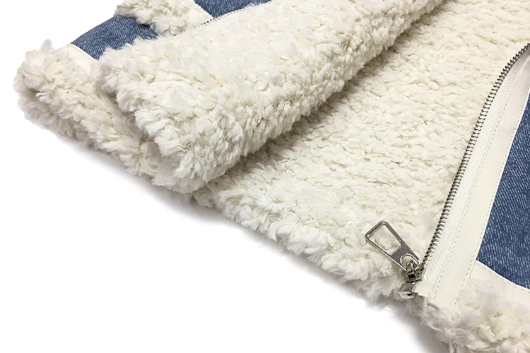 

Vefadisa Blue Cashmere Liner Denim Coat Women 2020 Winter Thick Short Patchwork Denim Coat Streetwear Cardigan Jacket QYF4722