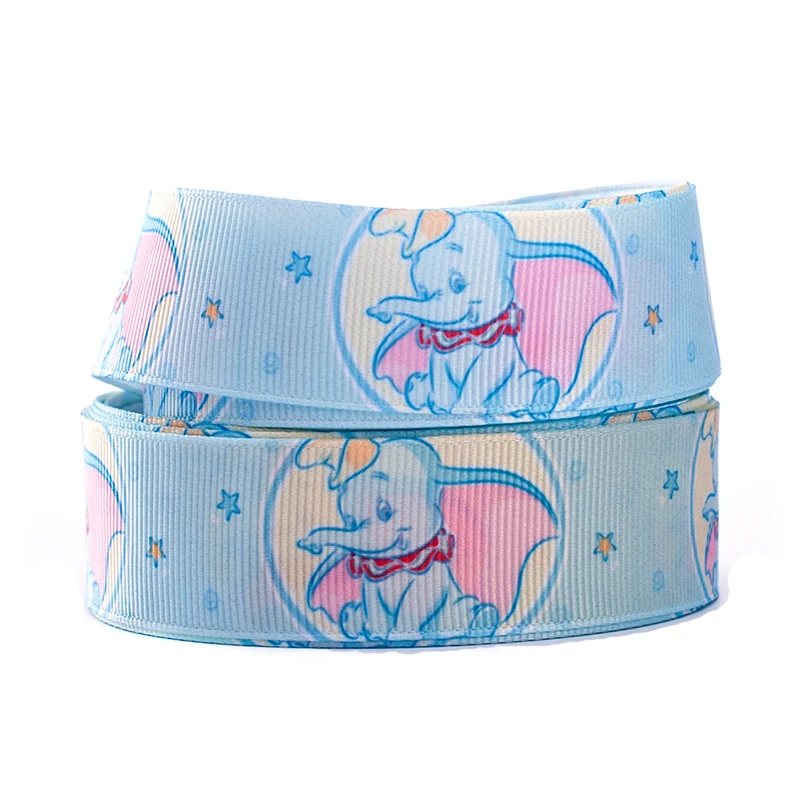 5 ярдов Grosgrain/атласная лента 16 мм/25 мм/38 мм/50 мм/75 мм мультяшный слон для украшения