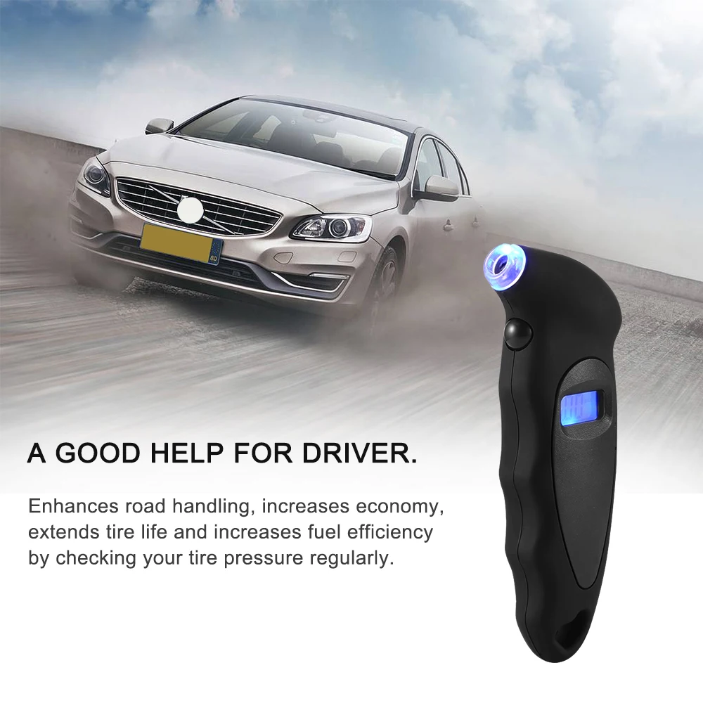 Светодиодный Манометр для шин 0-150 PSI высокоточный цифровой измеритель давления в