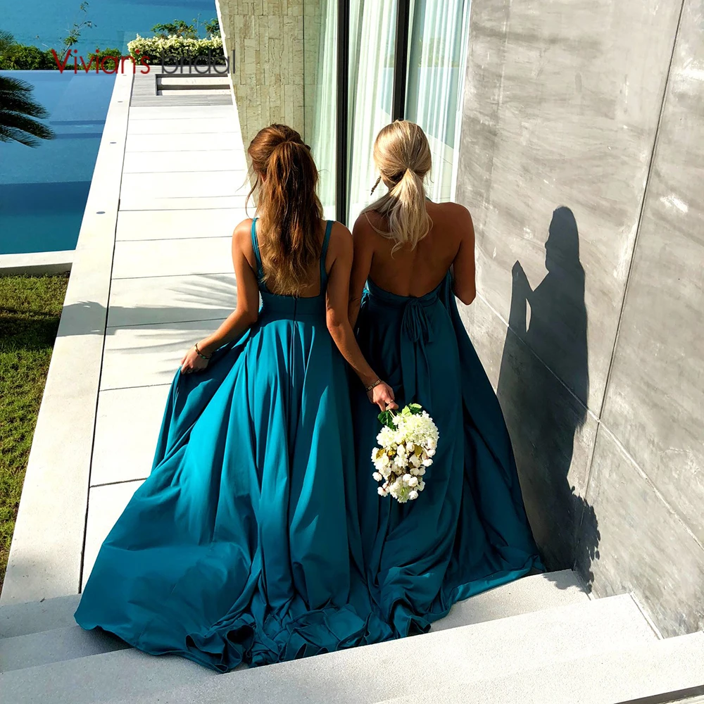 Vivian's Bridal Ins горячее сатиновое вечернее платье 2019 сексуальное с глубоким