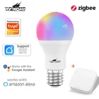 YANDHI Wi-Fi Tuya Zigbee Цвет E27 Smart LED светильник лампы LED лампа RGB + W + C голос Управление Alexa Google Home Assistant APP