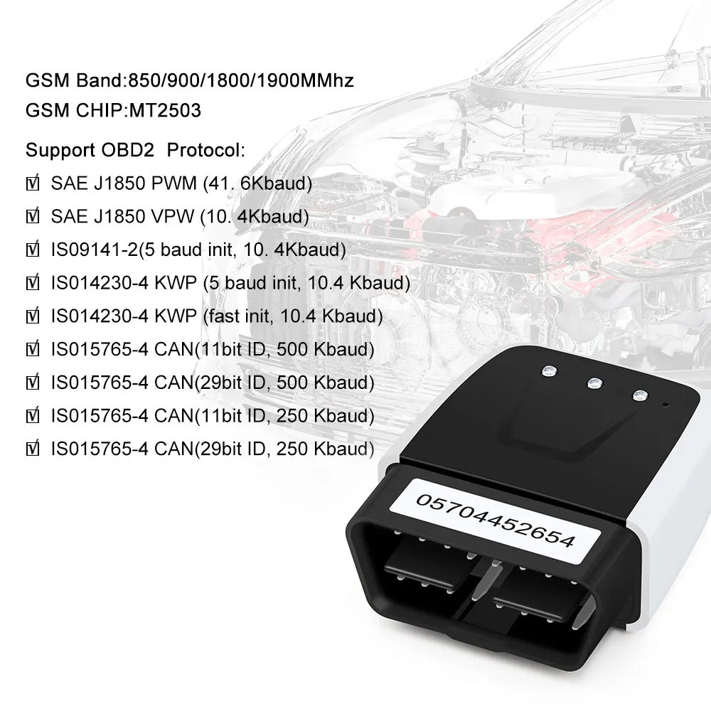 OBD GSM GPS трекер OBD2 автомобильный диагностический инструмент 2 в 1 для iOS/Android локатор