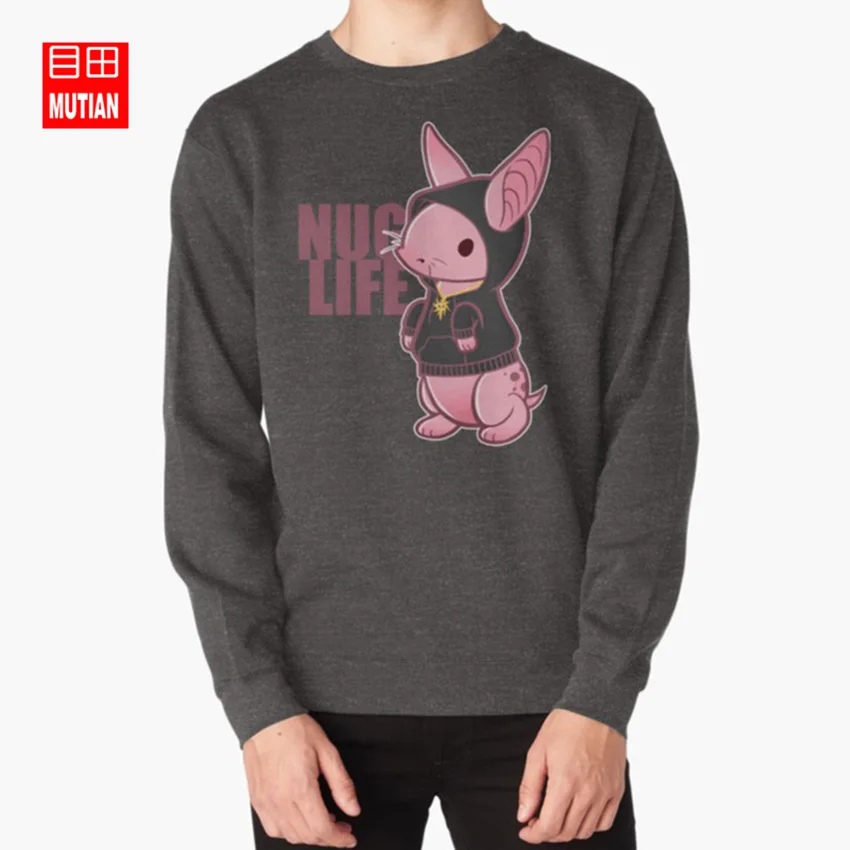 darkgrey-sweatshirt Nug Life толстовки dragon age nugs - Цвет: darkgrey-sweatshirt