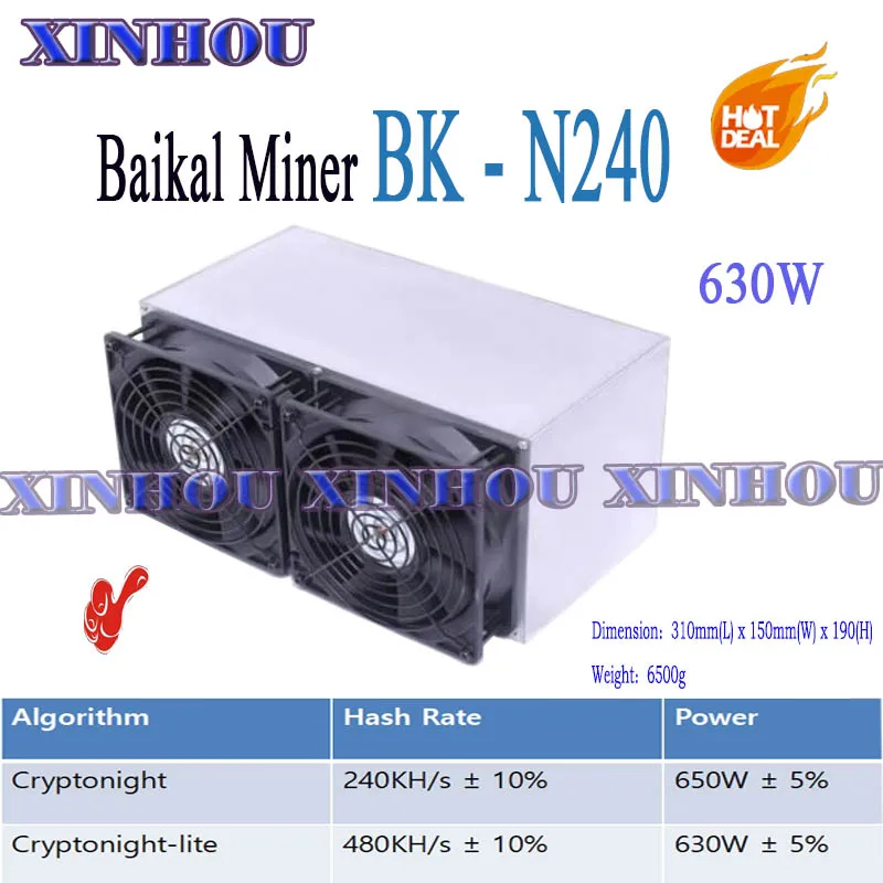 ASIC miner BK N240 Baikal Giant Криптонит 240KH/S lite 480KH/S 630 Вт лучше чем Atminer S9 Z9 X3 N70|Сетевые