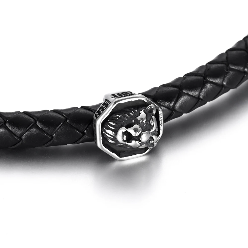 Бусины Из Нержавеющей Стали 8 мм большие отверстия слайдеры в форме кольца льва