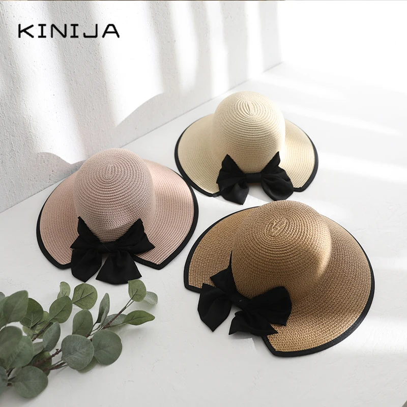 Гавайская соломенная шляпа с бантом от солнца для отдыха и путешествий в стиле
