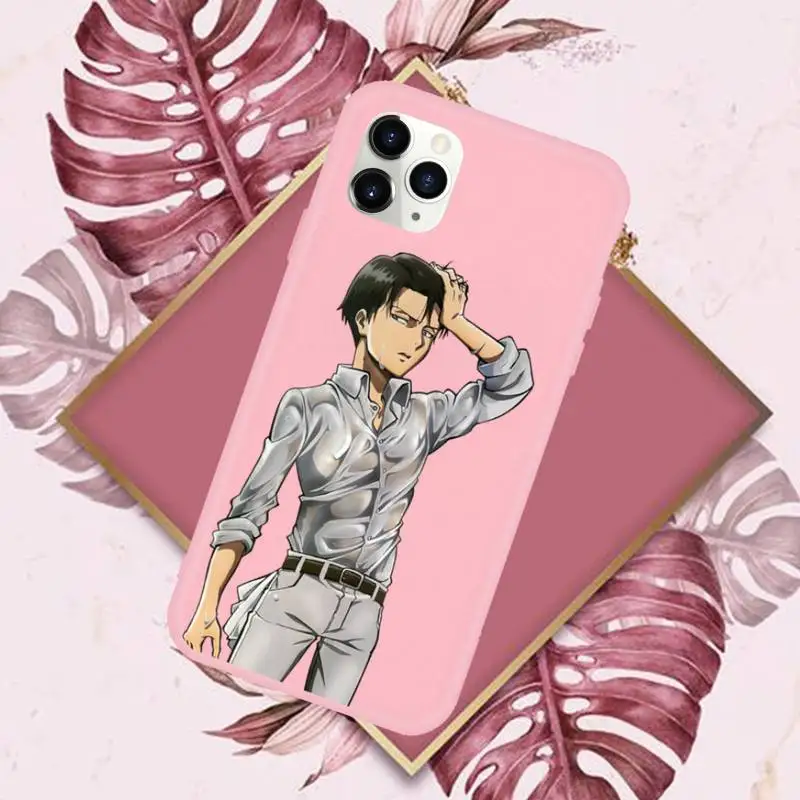 

Attack on titan Phone Case Pink Color for iPhone 11 12 Mini Pro MAX