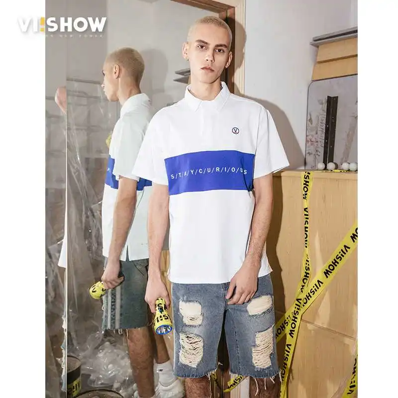 VIISHOW, дизайн, рубашка поло, Мужская брендовая одежда, модная, из кусков, для мужчин, поло, качественный хлопок,, короткий рукав, поло, для мужчин, PD1500182 - Цвет: White