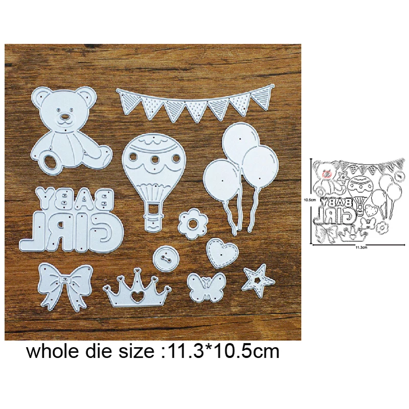 

Baby Girl Supplies Metal Cutting Dies for DIY Scrapbooking Album Cards Making Decorative Craft Embossing Die Cuts Stencils dies