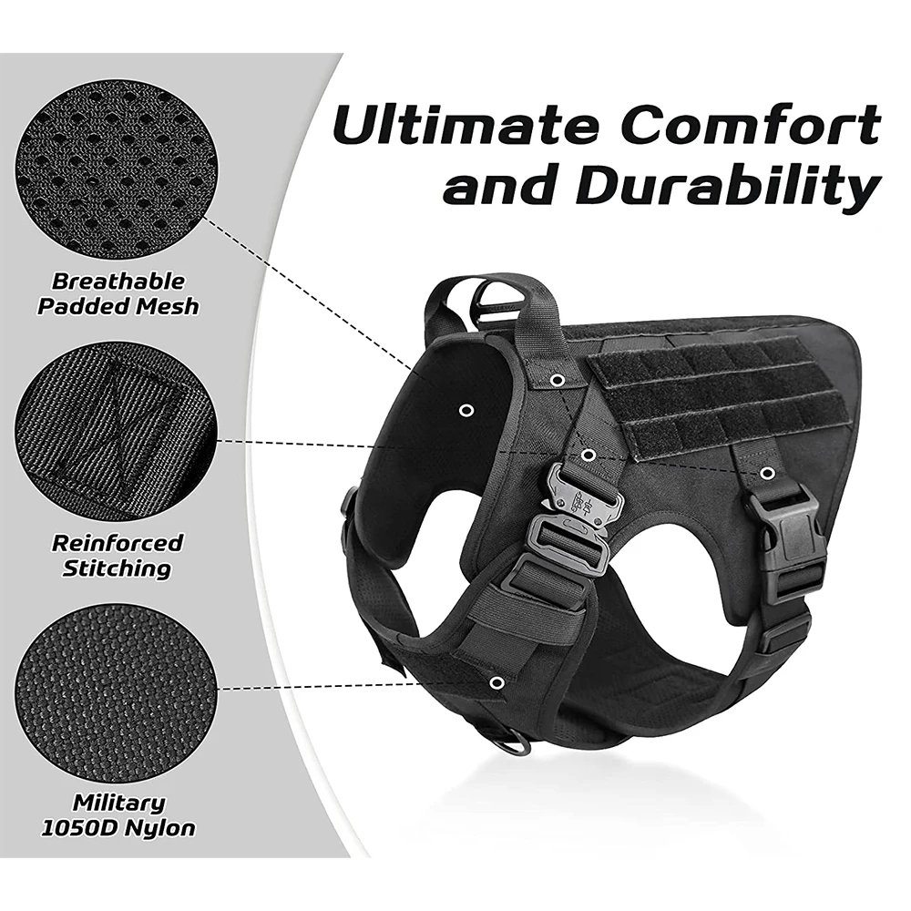 Тактическая подвеска и поводок для собак металлическая пряжка большая жилетка K9