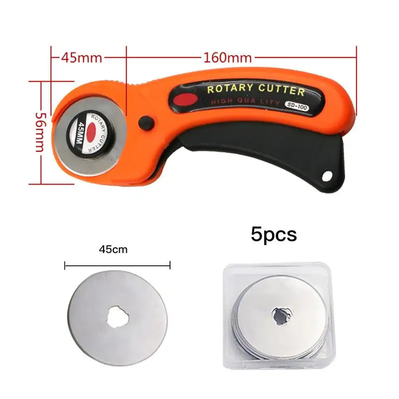 45 см роторные лезвия для резки ткани круговой Лоскутная Кожа Резак Ремесло нож