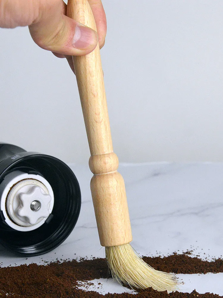 Деревянные Кофе щетка для шлифовальной машины Щетинная кисть мельница щеточка