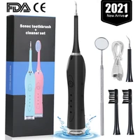 4 modes 2 in 1 electric toothbrush usb charging sonic dental scaler tooth calculus remover whiten tooth stains tartar cleaner