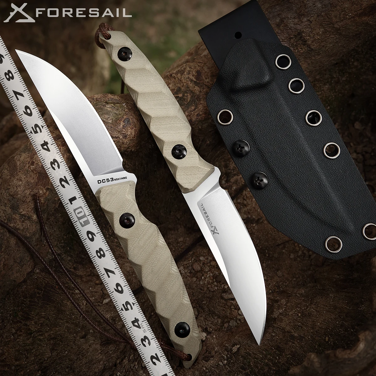 FORESAIL-High Quality DC53 Steel Tactical Knives Fixed Blade Knife Survival Rescue Hunting Knives Hunting Outdoor Gear  Tools