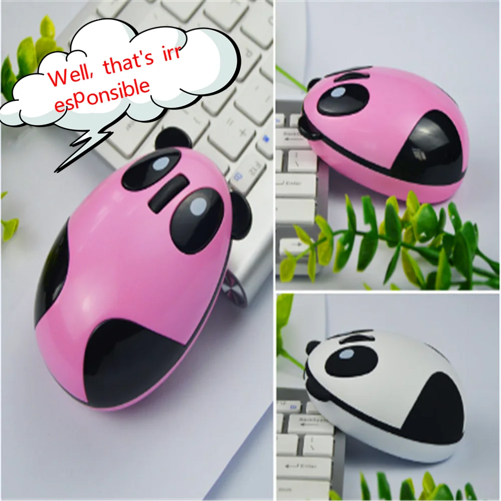 

Cartoon Cute Mini Mouse white pink Panda 2.4 wireless bluetooth mouse Rechargeable silent usb ports for pc Computer gift