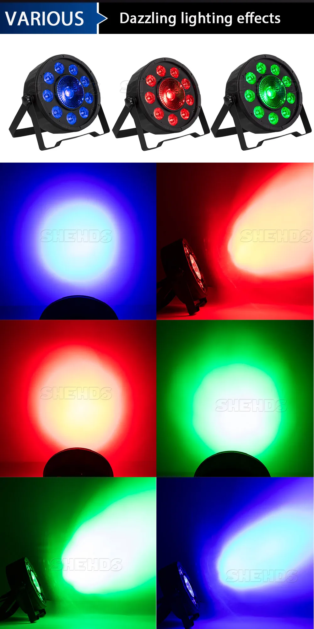 Беспроводной пульт дистанционного управления светодиодный Par 9x10 Вт+ 30 Вт RGB 3N1 светодиодный светильник для мытья сценический светильник без шума пульт дистанционного управления SHEHDS