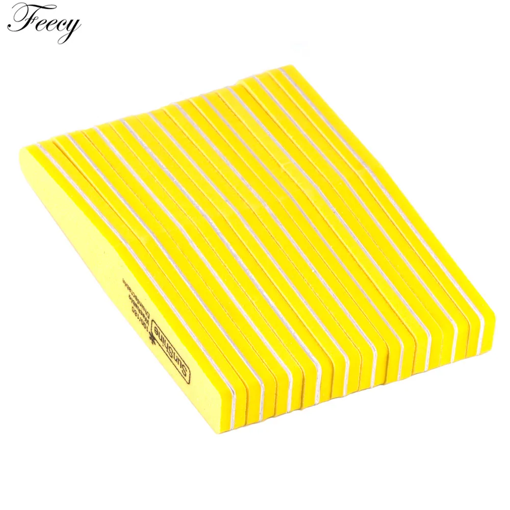 NF5001 50pcs Yellow 50 шт./лот, наждачная бумага, пилочка для ногтей, двусторонняя, 100/180, профессиональный маникюрный буферный набор, Шлифовальная Пилка Для Ногтей, пилка для УФ-гель-лака - Цвет: NF5001 50pcs Yellow