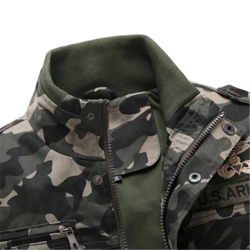 

2020 Brand Quality 100 Cotton Men's Jacket Military Camouflage Jacket Men Fashion Casual Stand Collor Jacket Men