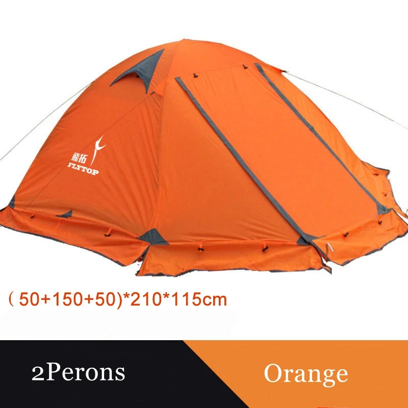 Good Quality Flytop Double Layer 2 Person 4 Season Aluminum Rod Outdoor Camping Tent Topwind Plus With Snow Skirt |
